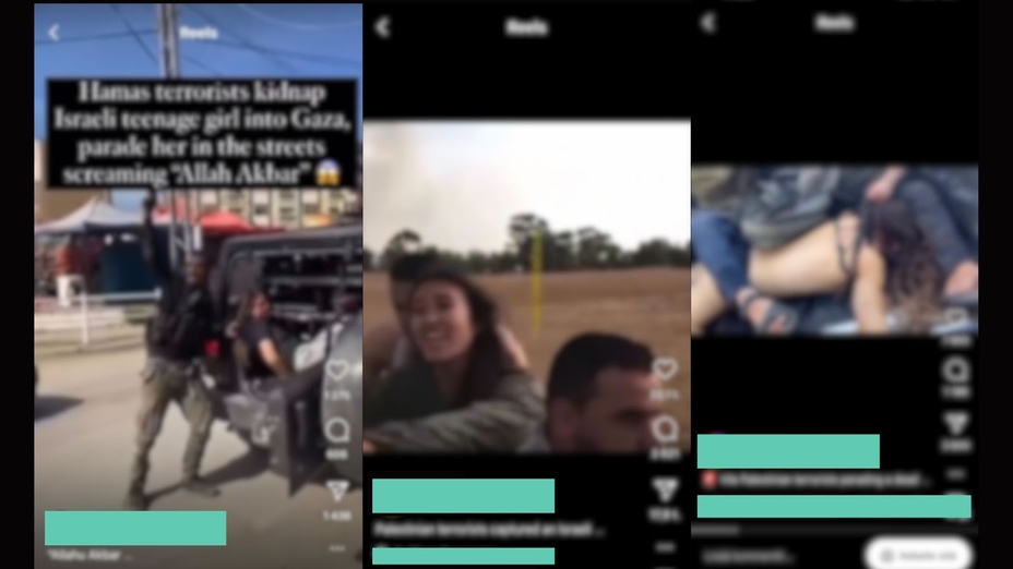 Skärmdumpar av offentliga videor som cirkulerar på Instagram. Dessa bilder har delvis censurerats av Someturva.